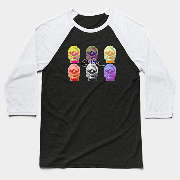 Anthony Bourdain Popart Baseball T-Shirt by Bingung Mikir Nama Design